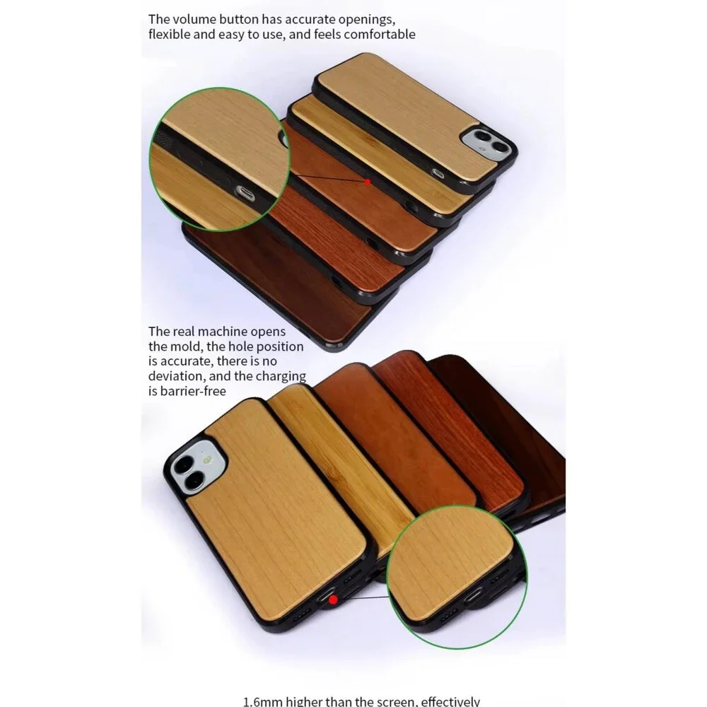 Custom Laser Engraved Wood Backing Phone Case For The Iphone 17
